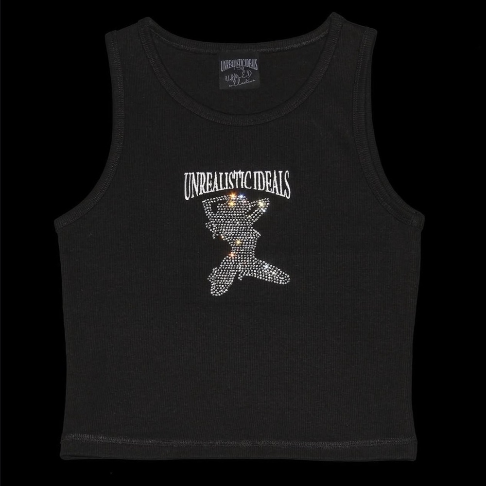 EXTREMELY RARE named collective rhinestone racerback tank